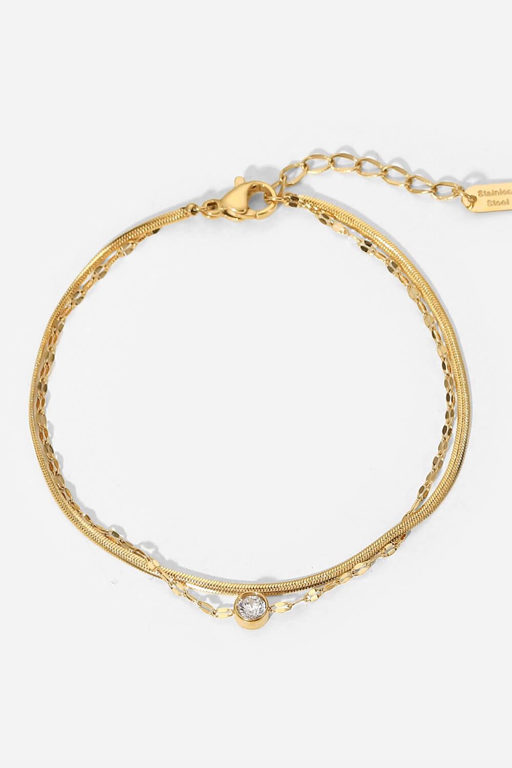 Icing on the Cake Rhinestone Double-Layered Bracelet - Trendha