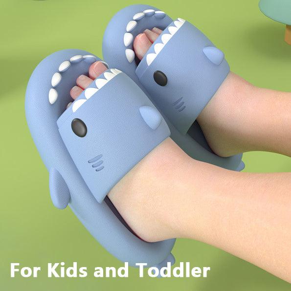 Children's Sandals And Slippers Summer Thick Bottom Second Generation Shark EVA Slippers Home Children Parent-child Non-slip Soft Bottom Baby Sandals - Trendha