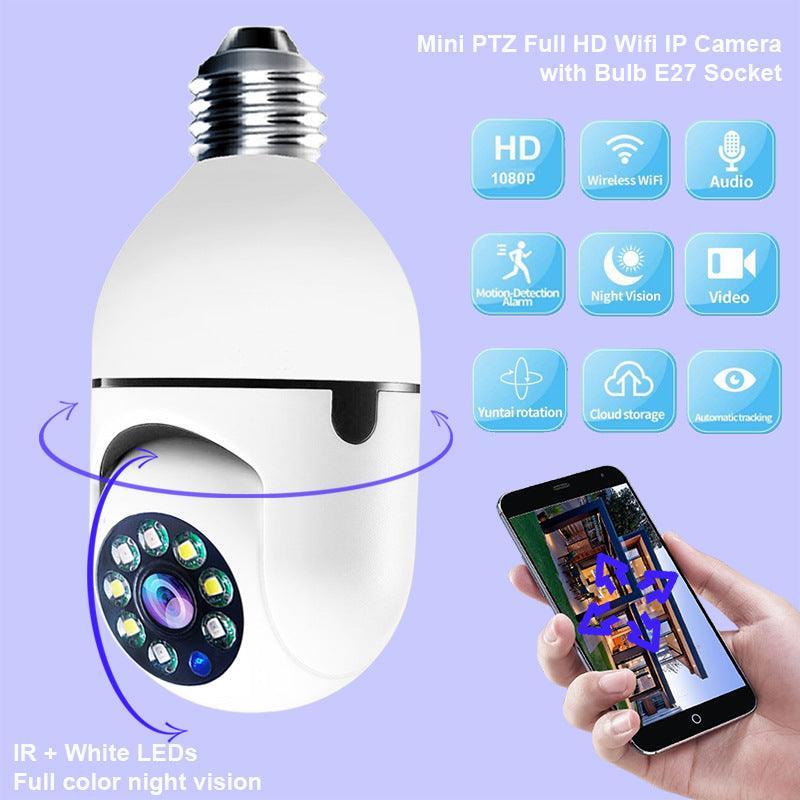 WiFi CAMERA 1080P Bulb 4X Zoom Camera E27 Home 5GWiFi Alarm Monitor - Trendha