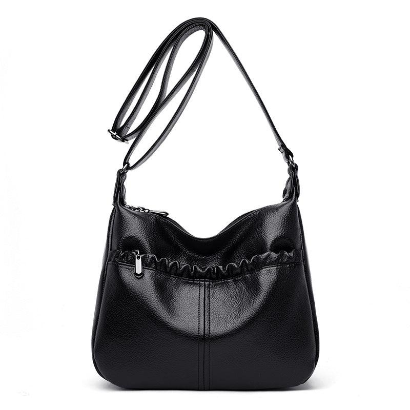 Middle-aged Women's Bag All-match Handbag Lychee Pattern One-shoulder Diagonal Ladies Bag - Trendha