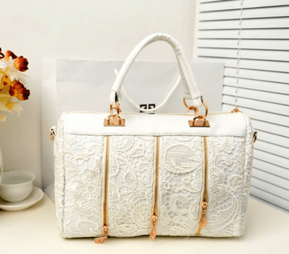 New Korean version of the thickening Princess lace bag lady temperament bag fashion three zipper hand shoulder wave tide handbag - Trendha