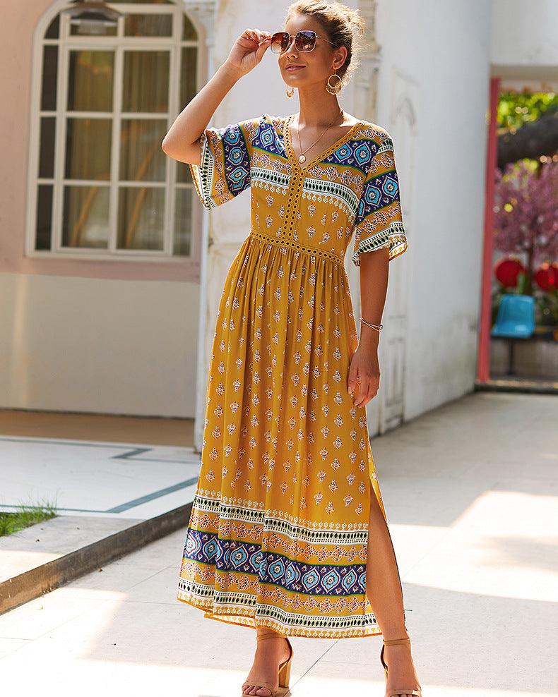 Bohemian early autumn dress - Trendha