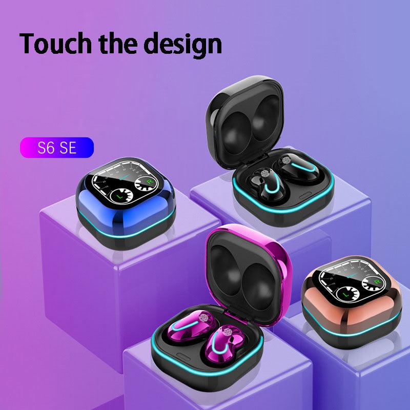 New S6 SE Breathing Light Time Digital Display TWS5.0 Bluetooth Headset - Trendha