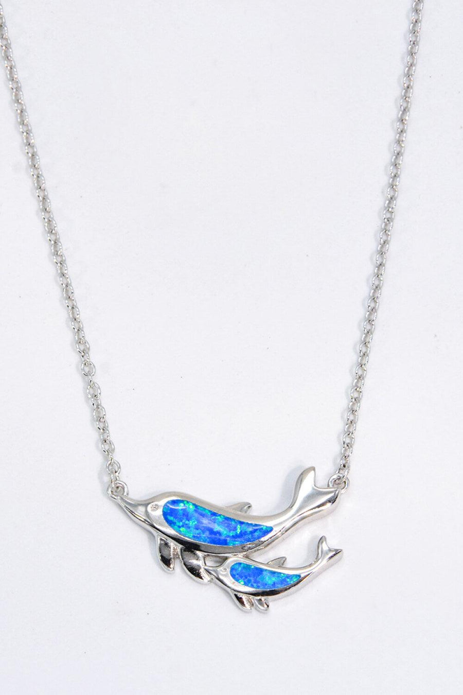 Opal Dolphin Chain-Link Necklace - Trendha