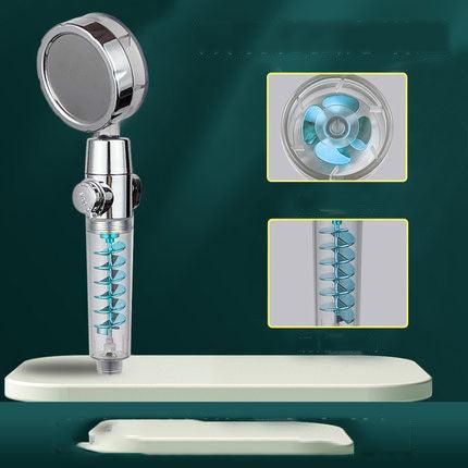 Internet Celebrity Small Waist Supercharged Shower Head Twin-turbo Pressurized Propeller Multifunctional Fan Shower Shower Head - Trendha