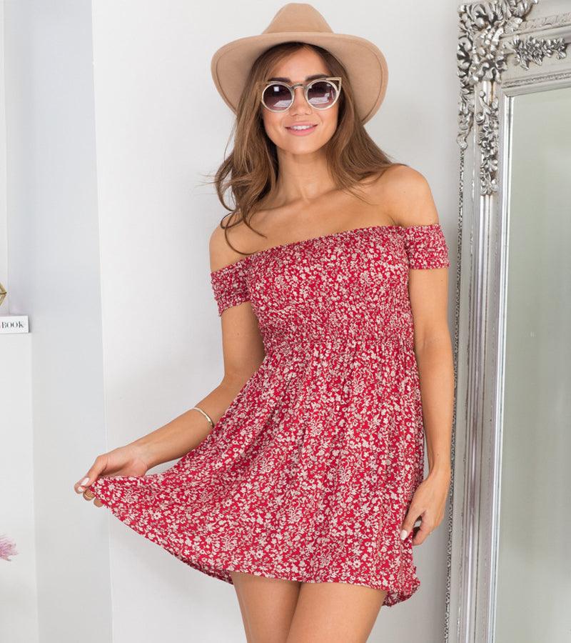 Women's off-the-shoulder floral dress - Trendha