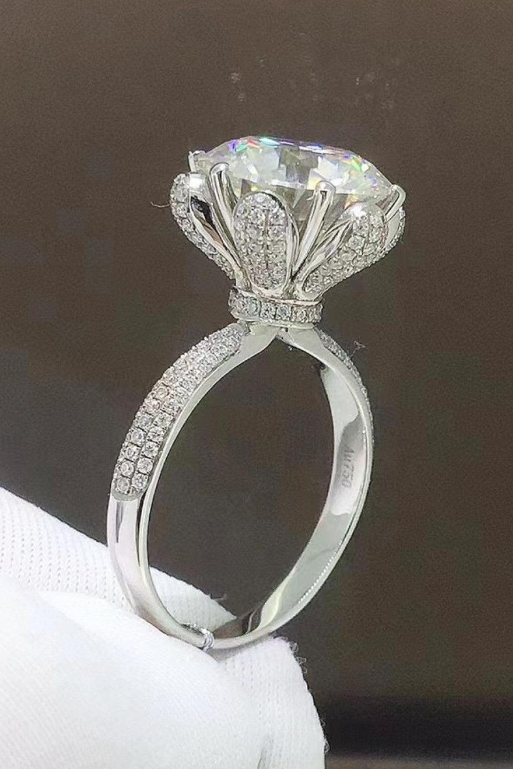 5 Carat Moissanite Side Stone Ring - Trendha