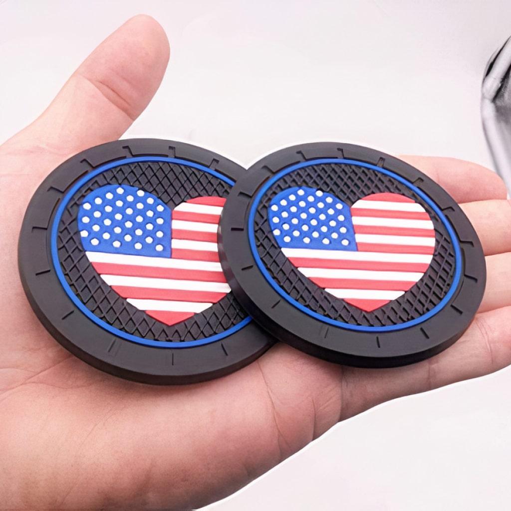 American Flag Heart Coaster - Trendha