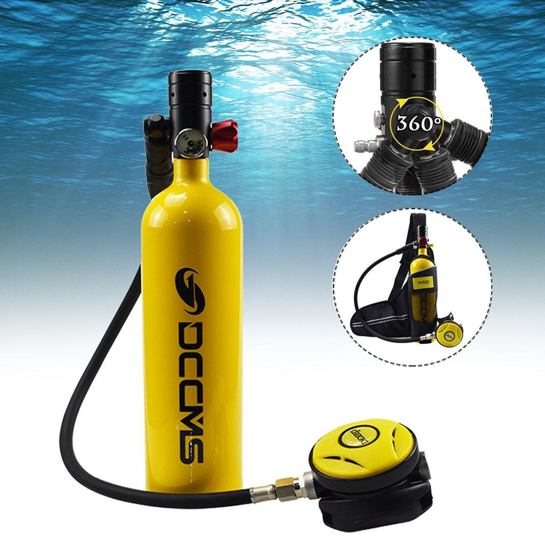 1L Scuba Diving Tank Set Mini Scuba Tank Dive Respirator Scuba Tank Storage Bag Travel Snorkel Underwater - Trendha
