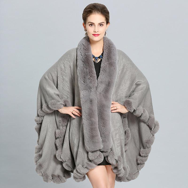 Winter Thick Shawl Imitation Fox Fur Long Collar - Trendha