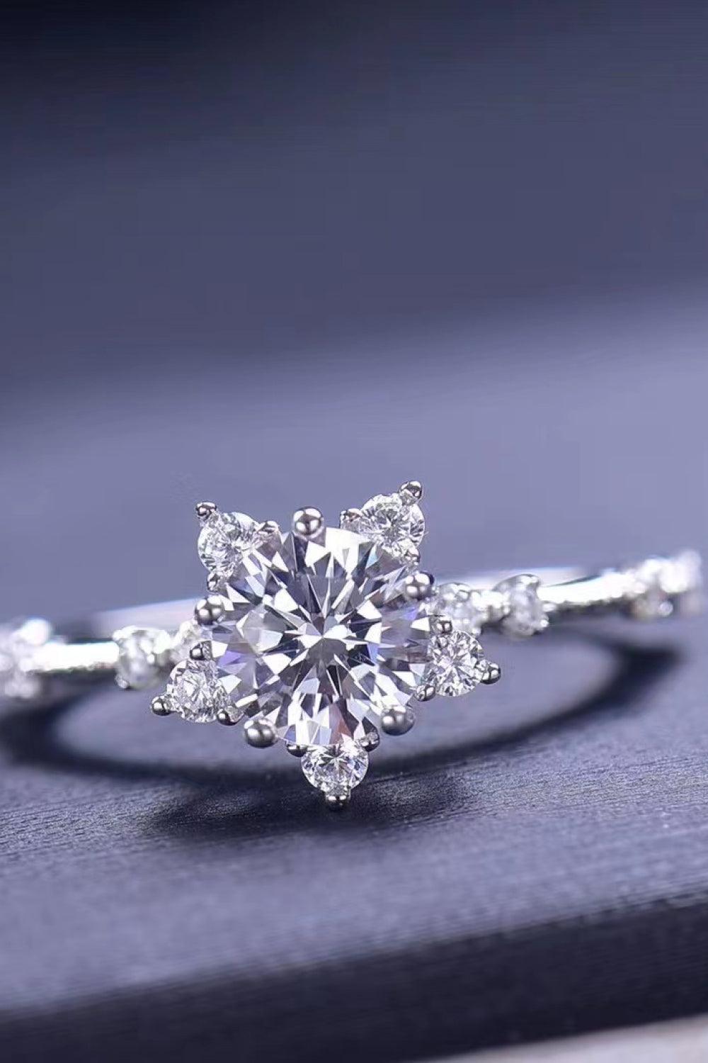 1 Carat Moissanite 6-Prong Ring - Trendha