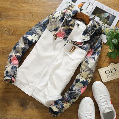 Men's Printed Casual Contrast Sports Hooded Camouflage Jacket - Trendha