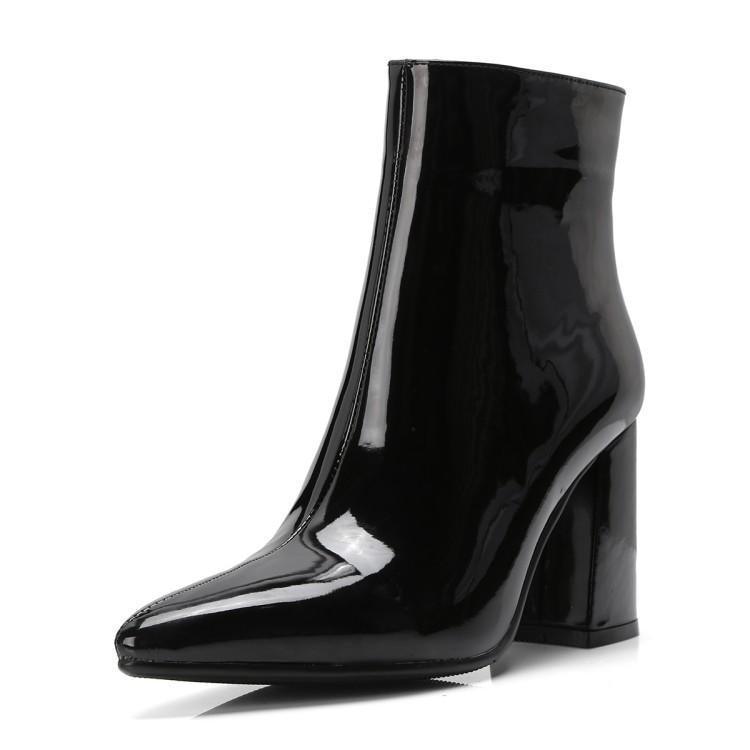Working thick heel gold and silver plus size short boots - Trendha