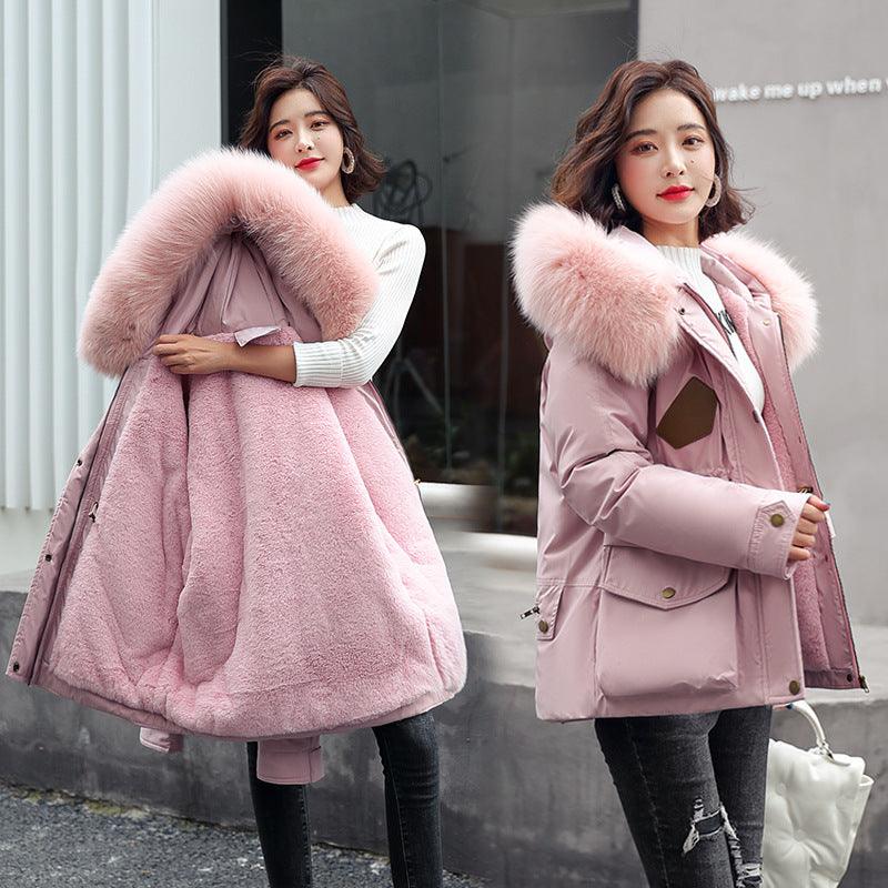 Women's Loose Hooded Polyester Coat
