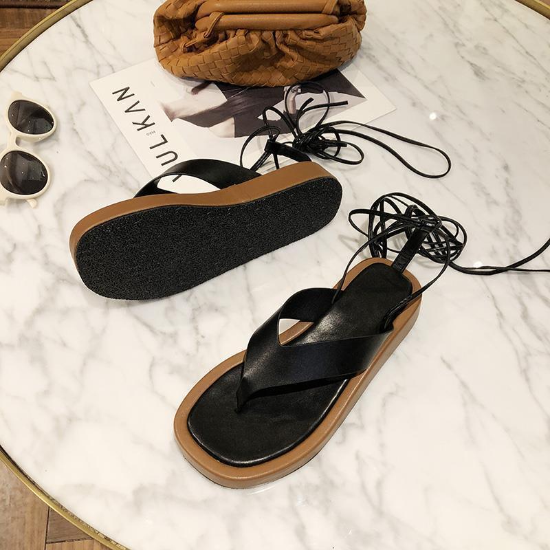 Vintage Lace Up Roman Beach Shoes Fashion - Trendha