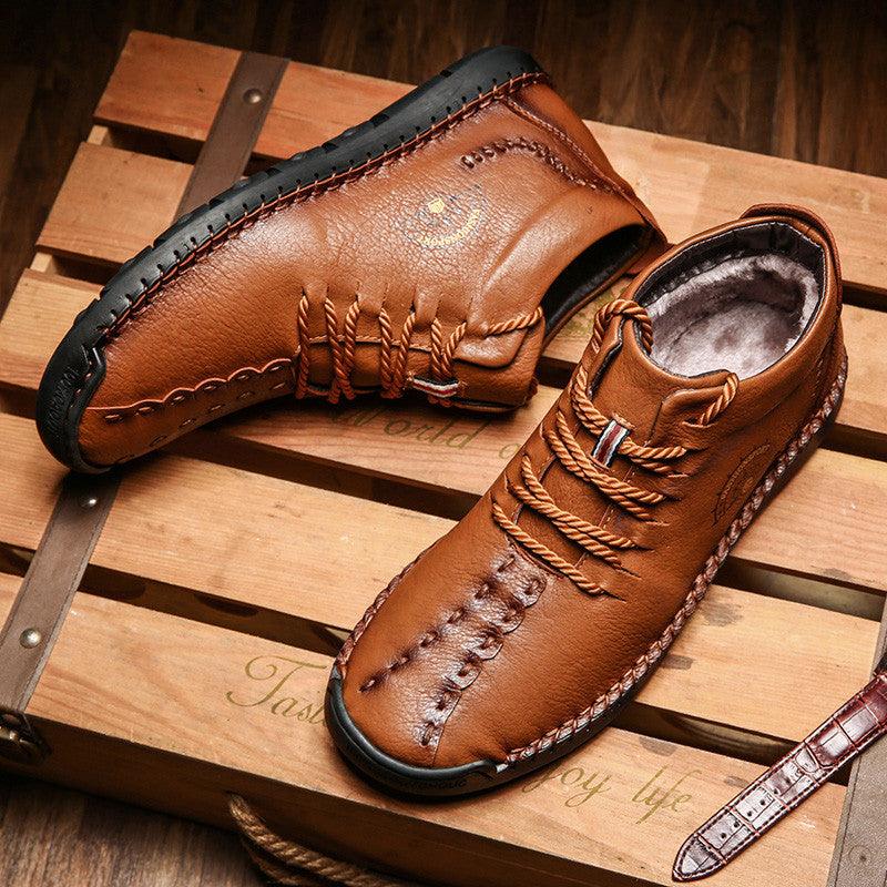 Men's PU Lace-Up High-Top Shoes