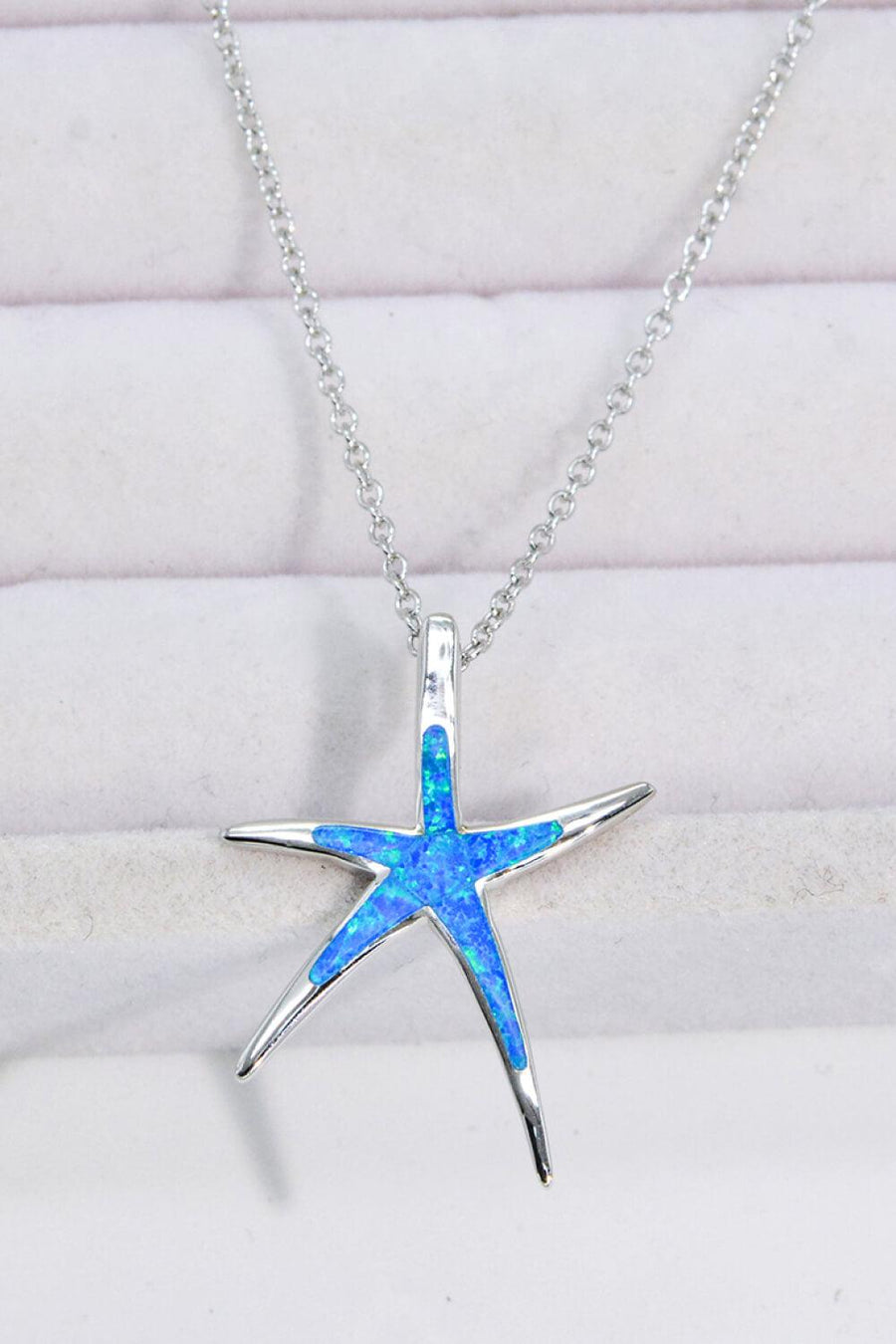 Opal Starfish Pendant Necklace - Trendha