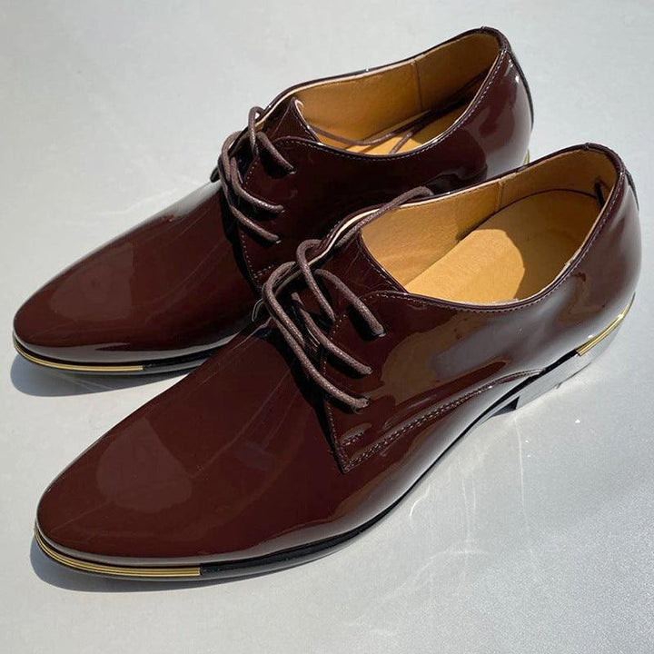 Pointed Toe Retro British Men's Business Casual Leather Shoes - Trendha