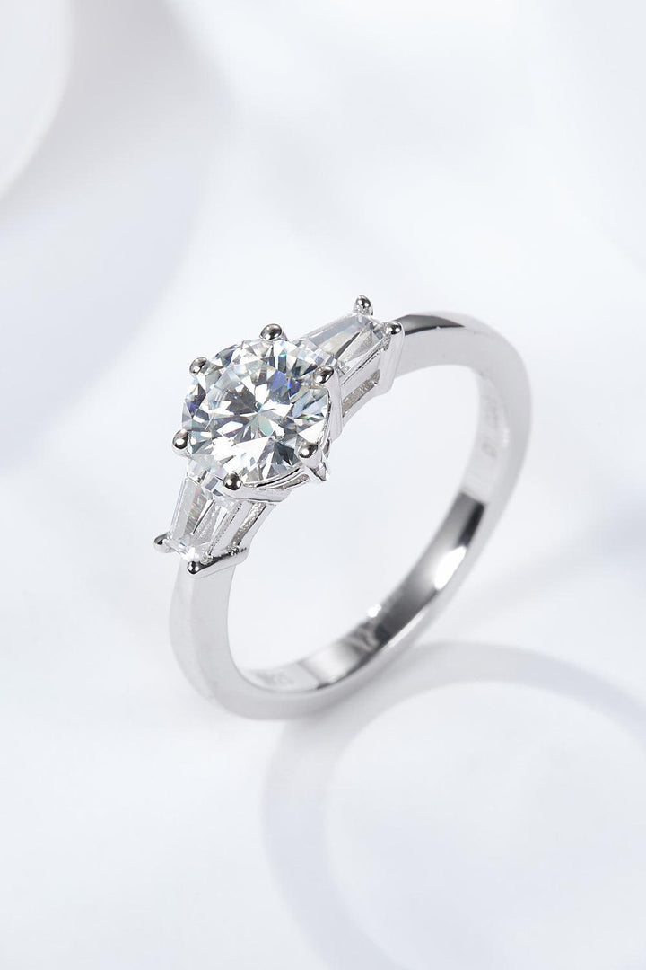 Loyal Love 1 Carat Moissanite Platinum-Plated Ring - Trendha