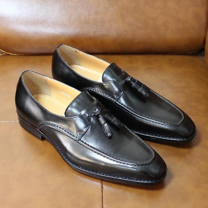 New Style Casual Business Leather Shoes Men's Tassel A Pedal - Trendha