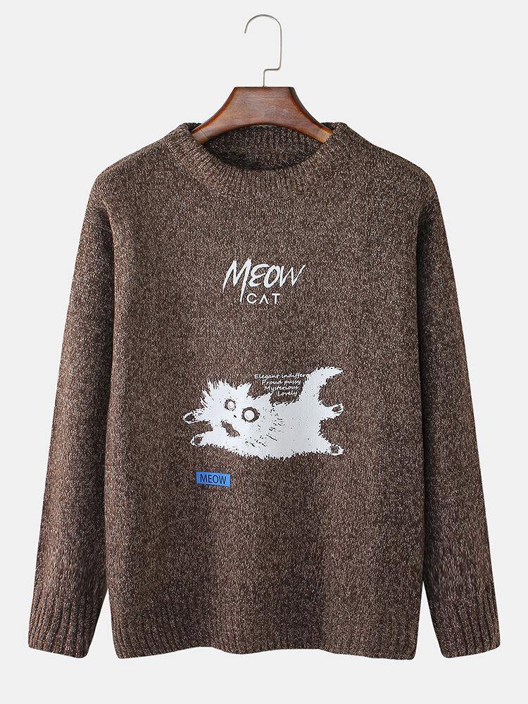 Mens Funny Animal Car Pattern Knitting Sweaters - Trendha