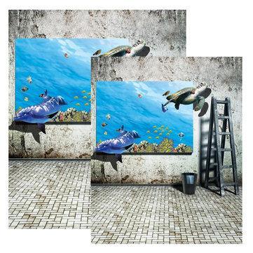 3x5FT 5x7FT Retro Wall Sea Poster Photography Backdrop Background Studio Prop - Trendha
