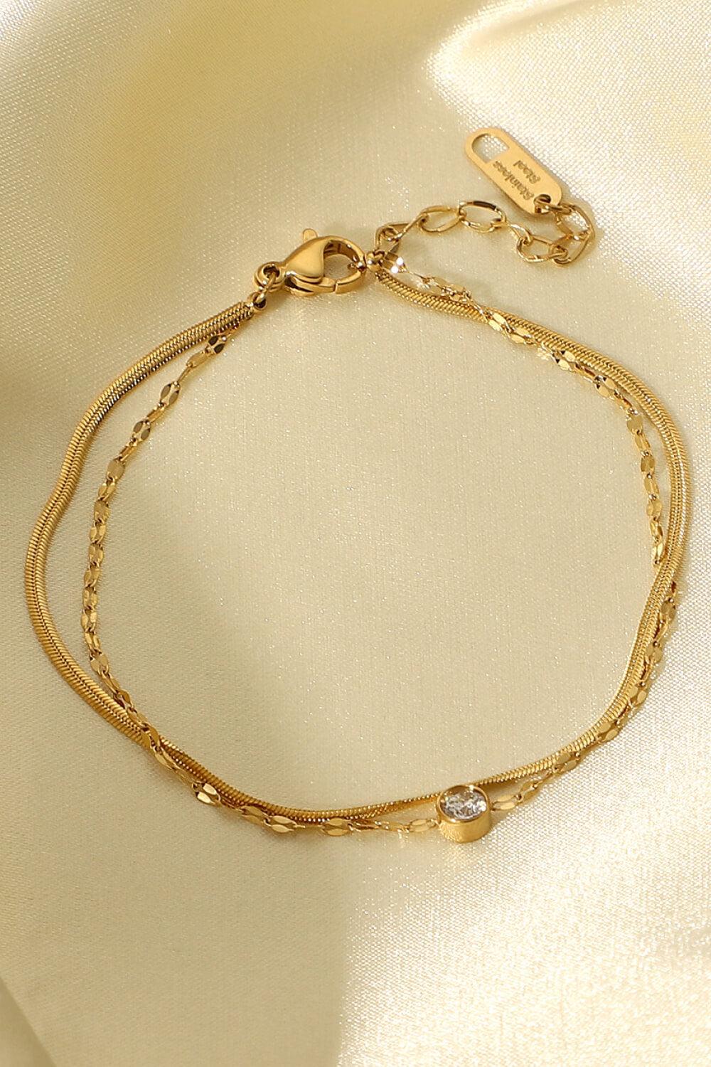 Icing on the Cake Rhinestone Double-Layered Bracelet - Trendha