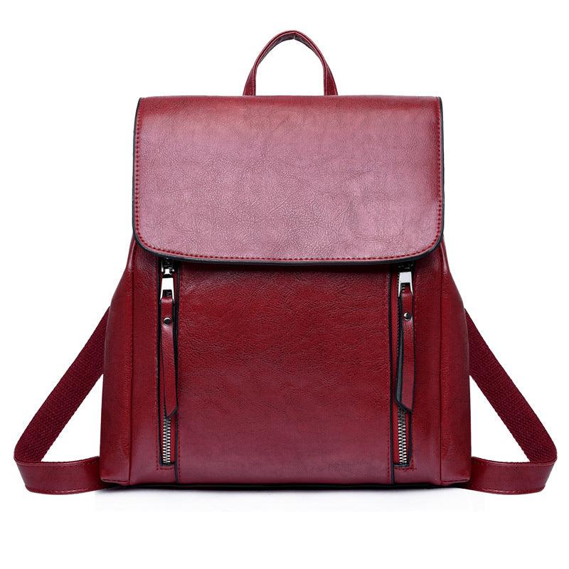 New Women's Bag Fashion Oil Wax Backpack - Trendha