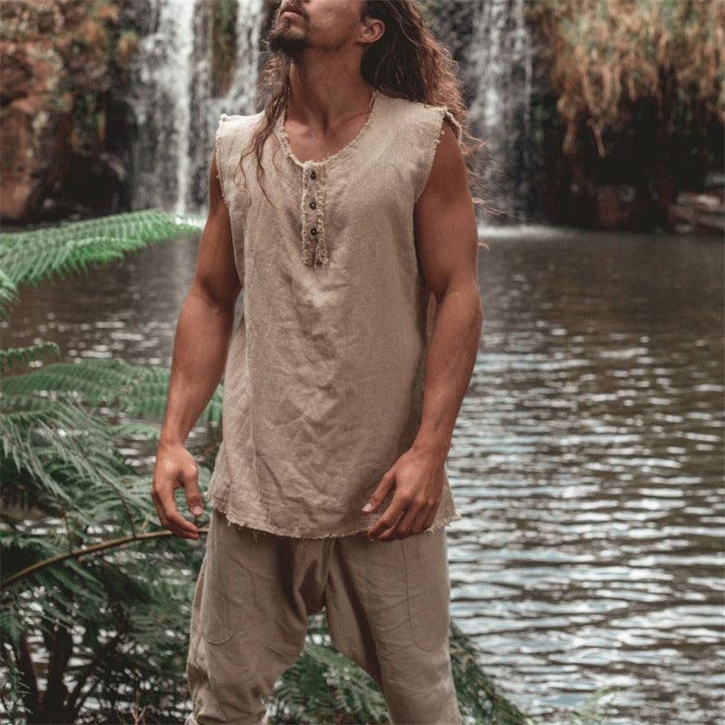 Men's New Solid Color Vest Loose Large Size Casual - Trendha