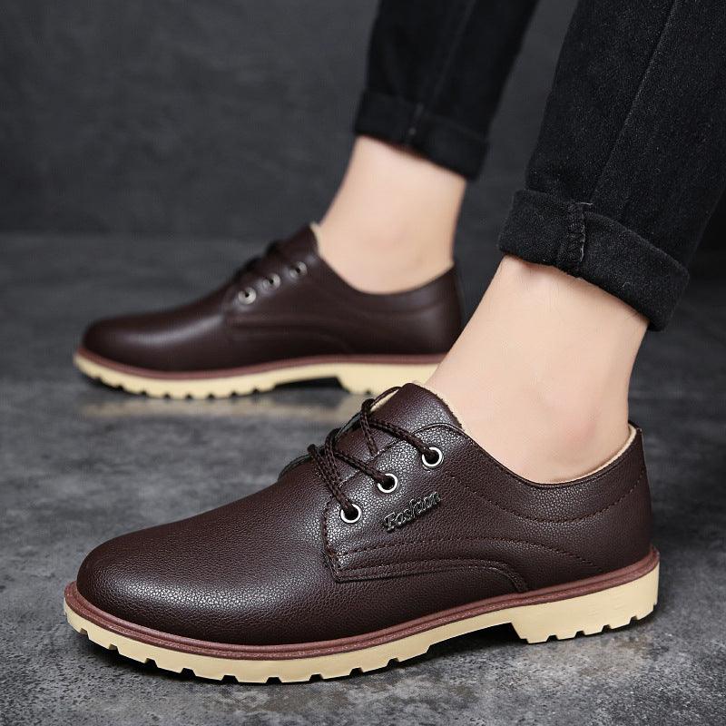 Men's Waterproof Rubber Versatile Lace-Up Shoes - Trendha