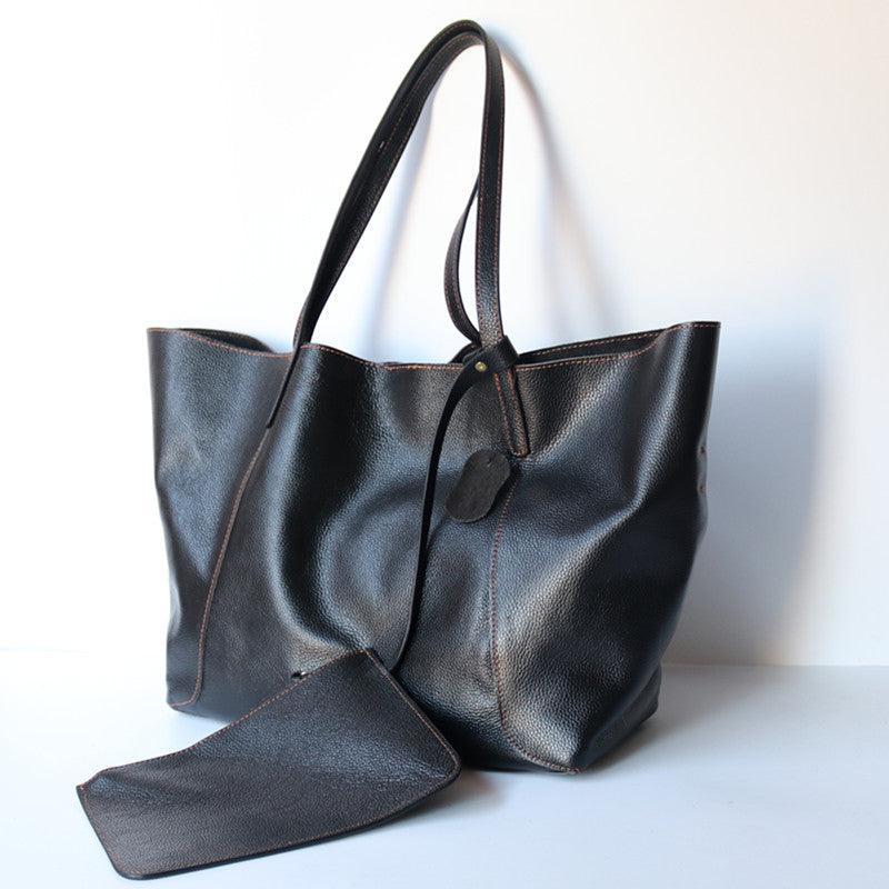 Simple Casual Fashion Trendy Top Layer Cowhide Soft Leather - Trendha