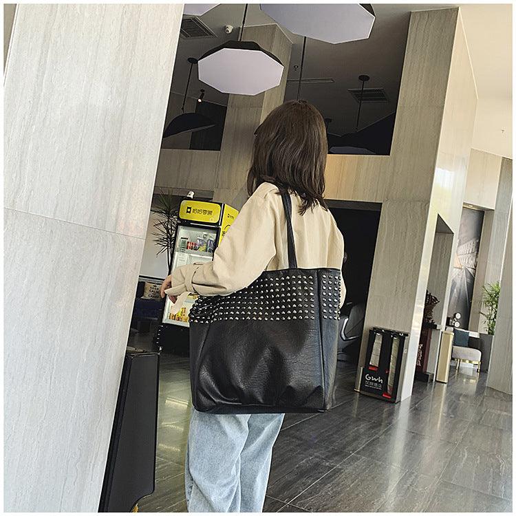 Fashion Large Capacity Women Tote Bag Quality Leather For Female Shoulder Bag Leisure Women Handbag Black Lady's bolsa feminina - Trendha