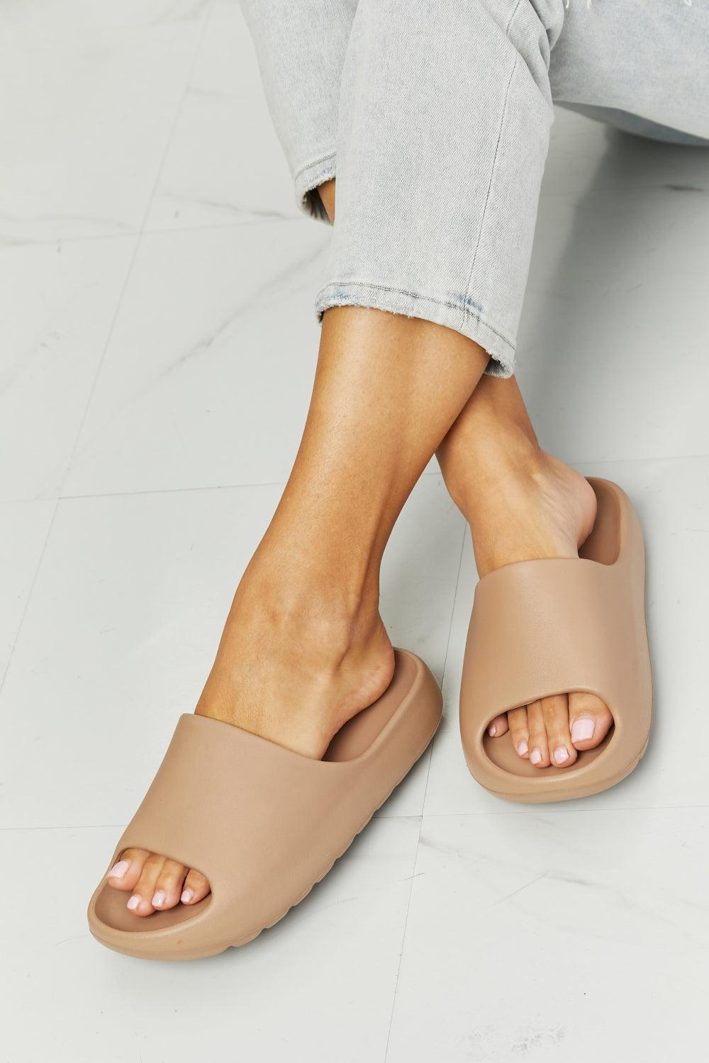 NOOK JOI In My Comfort Zone Slides in Beige - Trendha