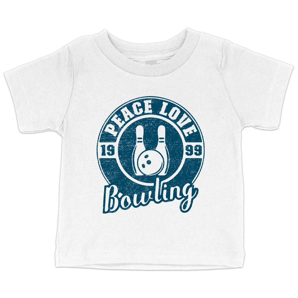 Baby Peace Love Bowling T-Shirt - Bowling T-Shirt Design - Bowling Themed T-Shirts - Trendha