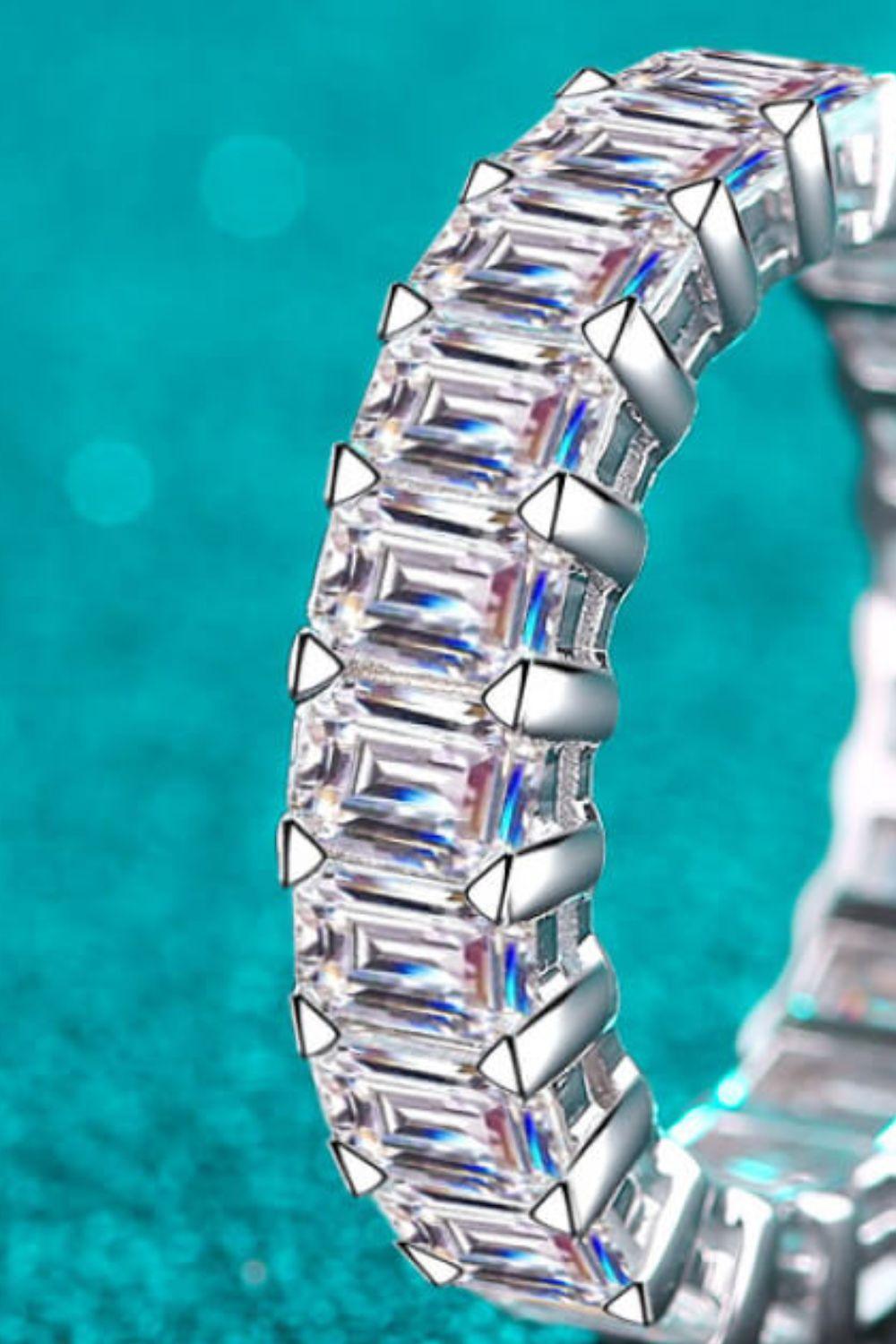 10.5 Carat Moissanite Rhodium-Plated Ring - Trendha