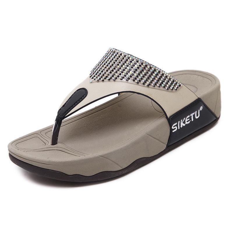 Sandals For Women Women's Sandals And Slippers With Rhinestone Thick Heel - Trendha