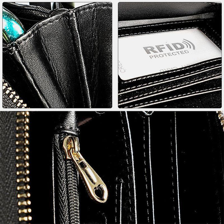 Men Genuine Leather RFID Blocking Wallet Clutches Bags - Trendha