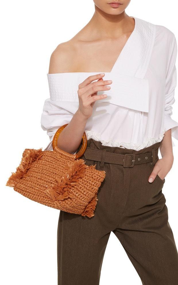 Straw Woven Beach One-shoulder Diagonal Across - Trendha