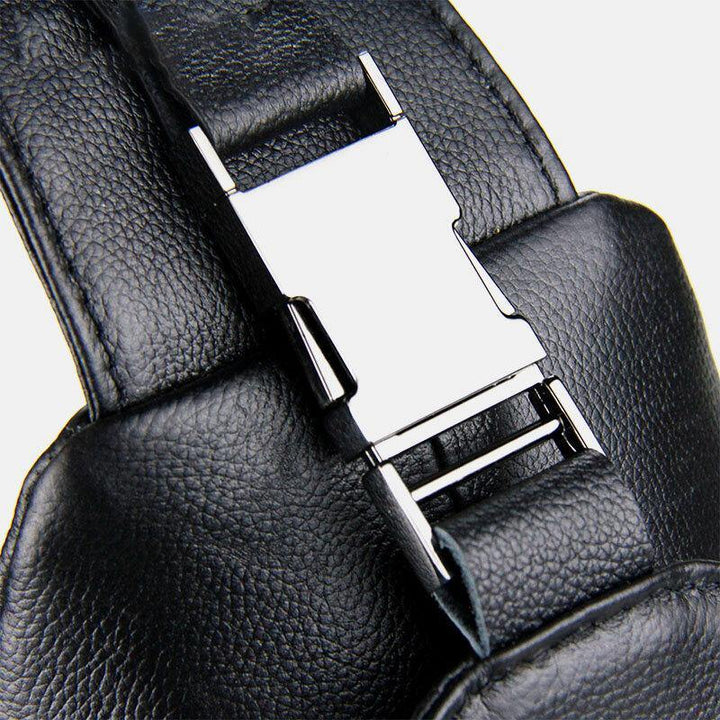 Men Genuine Leather USB Charging Retro Casual Cowhide Chest Bag Sling Bag Crossbody Bag - Trendha