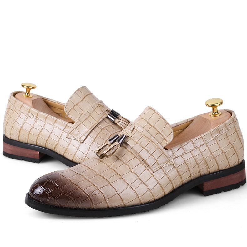 Korean Style Men's Hair Stylist Pointed Leather Shoes Tassel - Trendha