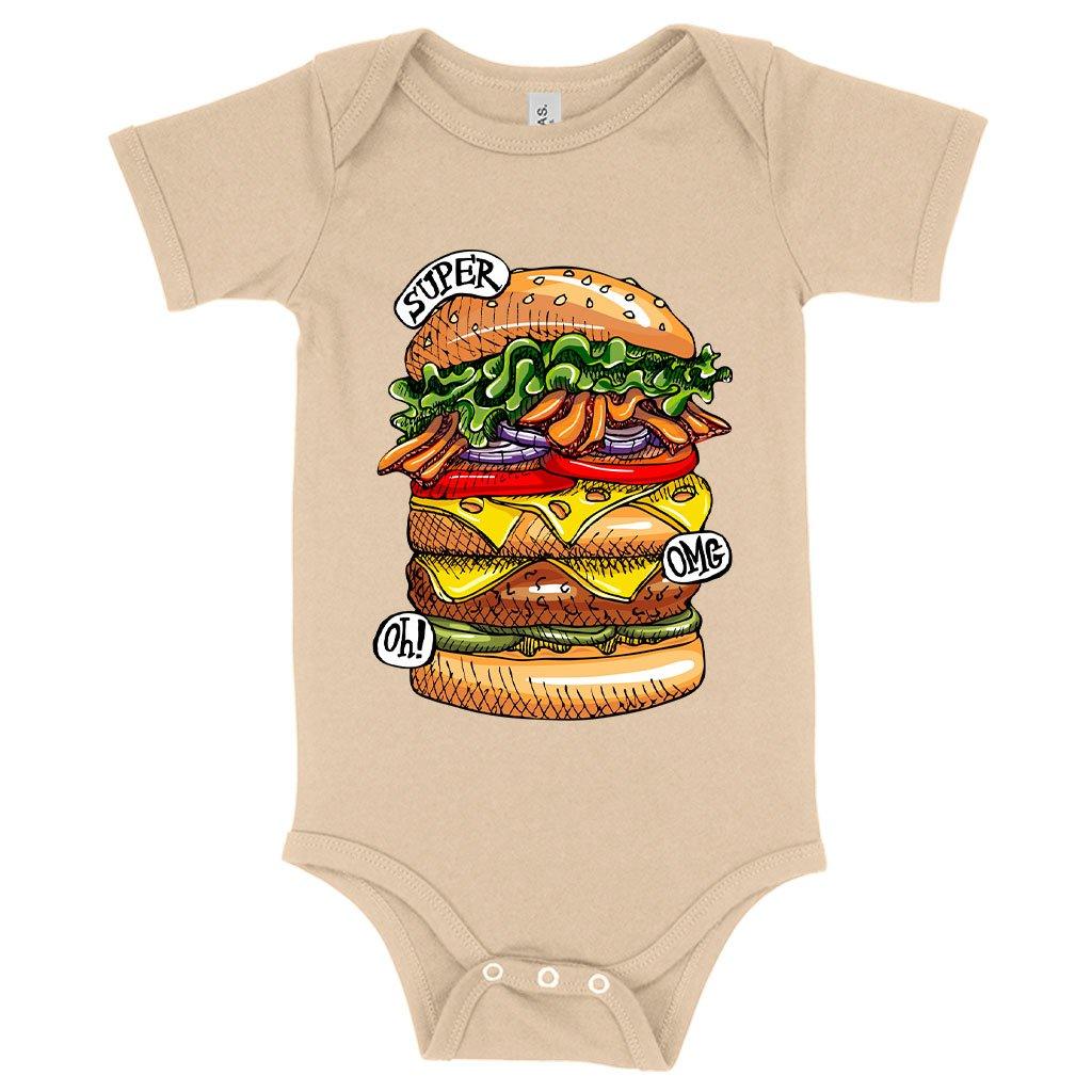 Baby Jersey Burger Onesie - Cool Food Onesies - Trendha