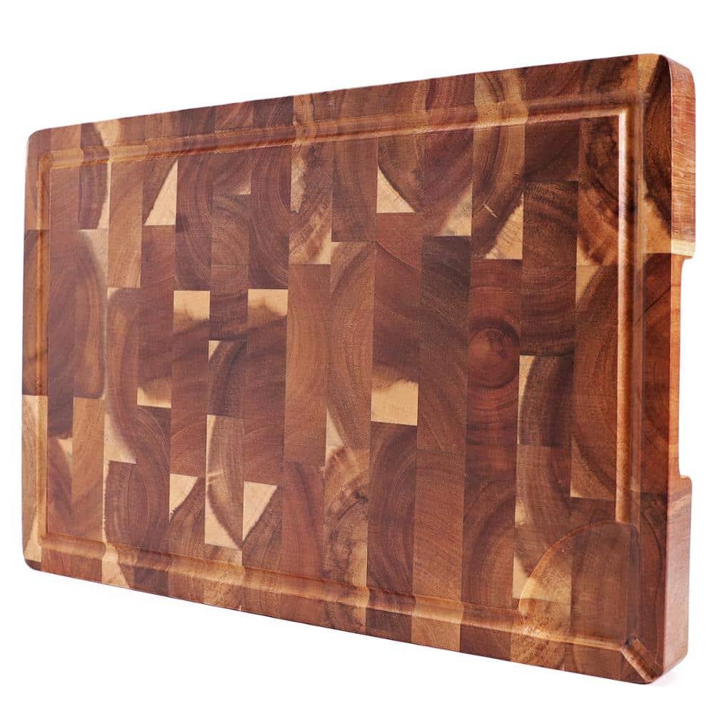 Acacia Wood Chopping Board with Juice Groove - Trendha
