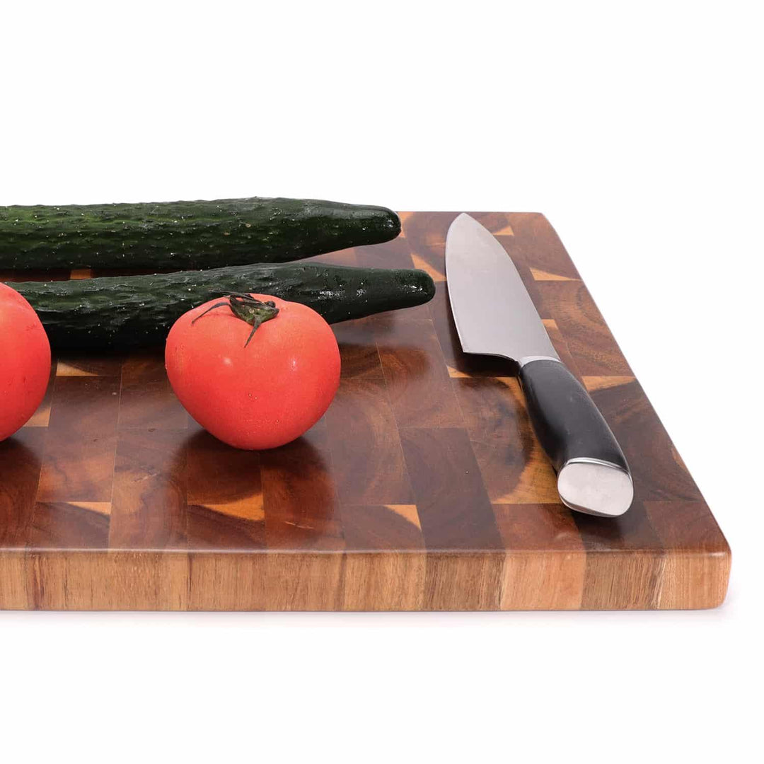 Acacia Wood Chopping Board with Juice Groove - Trendha