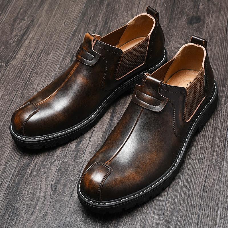 Men's Leather Shoes Outdoor Leisure British Martin Boots - Trendha