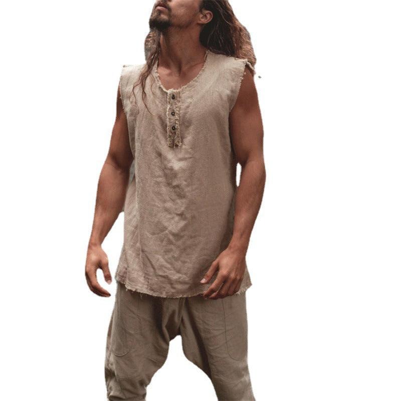 Men's New Solid Color Vest Loose Large Size Casual - Trendha