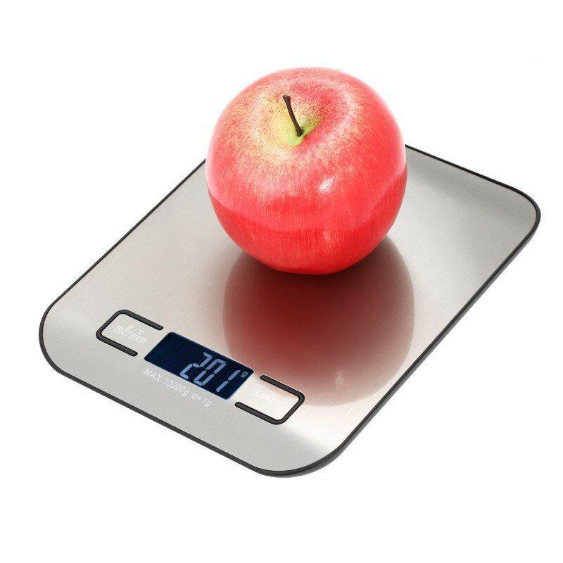 5/10kg Digital Multi-Function Food Kitchen Scale Stainless Steel Fingerprint-proof Finish Platform with LCD Display Baking Scale for Cooking Baking - Trendha