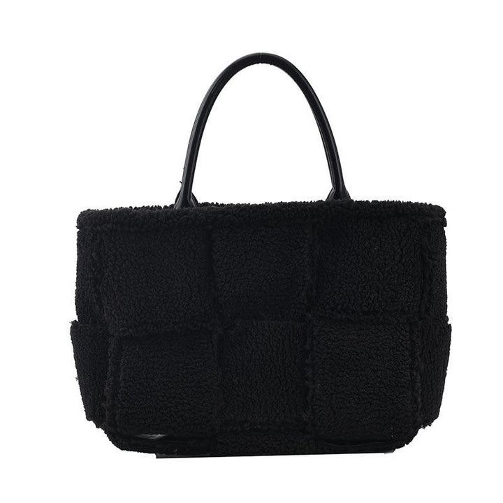 Plush Checkered Trend Personality Western Style Simple Female Bag - Trendha