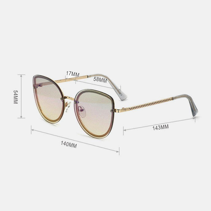 Unisex Drop Shape Metal Full Frame Tinted Lens UV Protection Fashion Sunglasses - Trendha