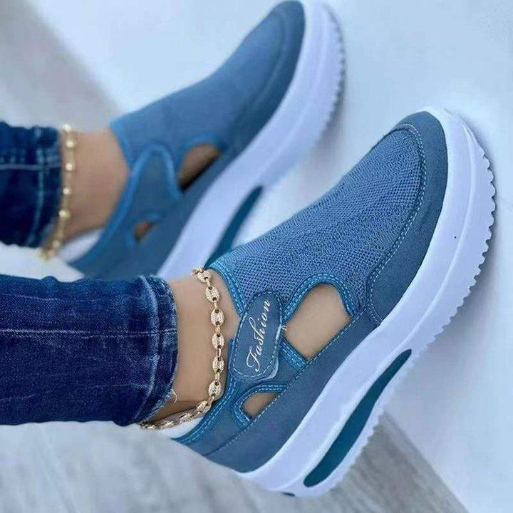 Women's Summer Sneakers - Low Wedge, Breathable, Non-Slip Casual Sport Shoes - Fashionable and Comfortable - Trendha