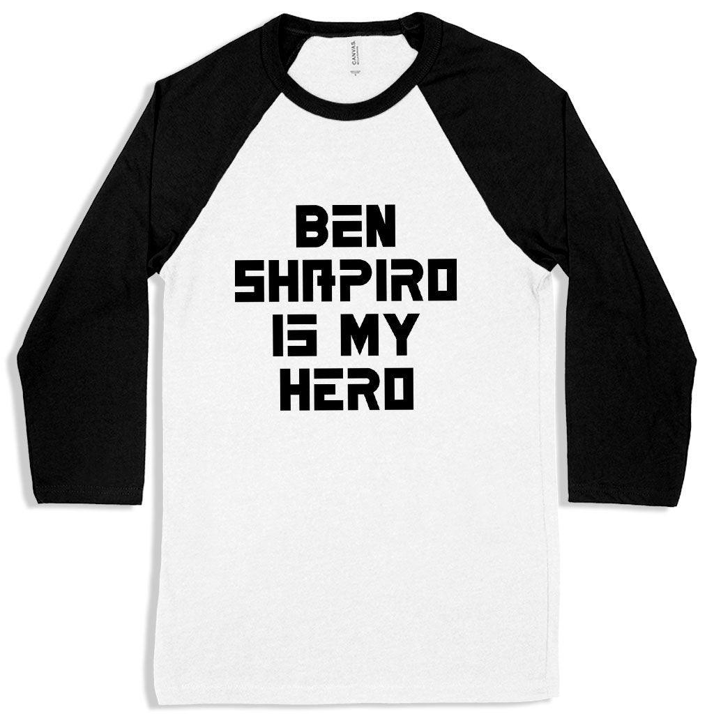 Ben Shapiro Is My Hero Baseball T-Shirt - Ben Shapiro T-Shirt - Ben Shapiro Merchandise - Trendha